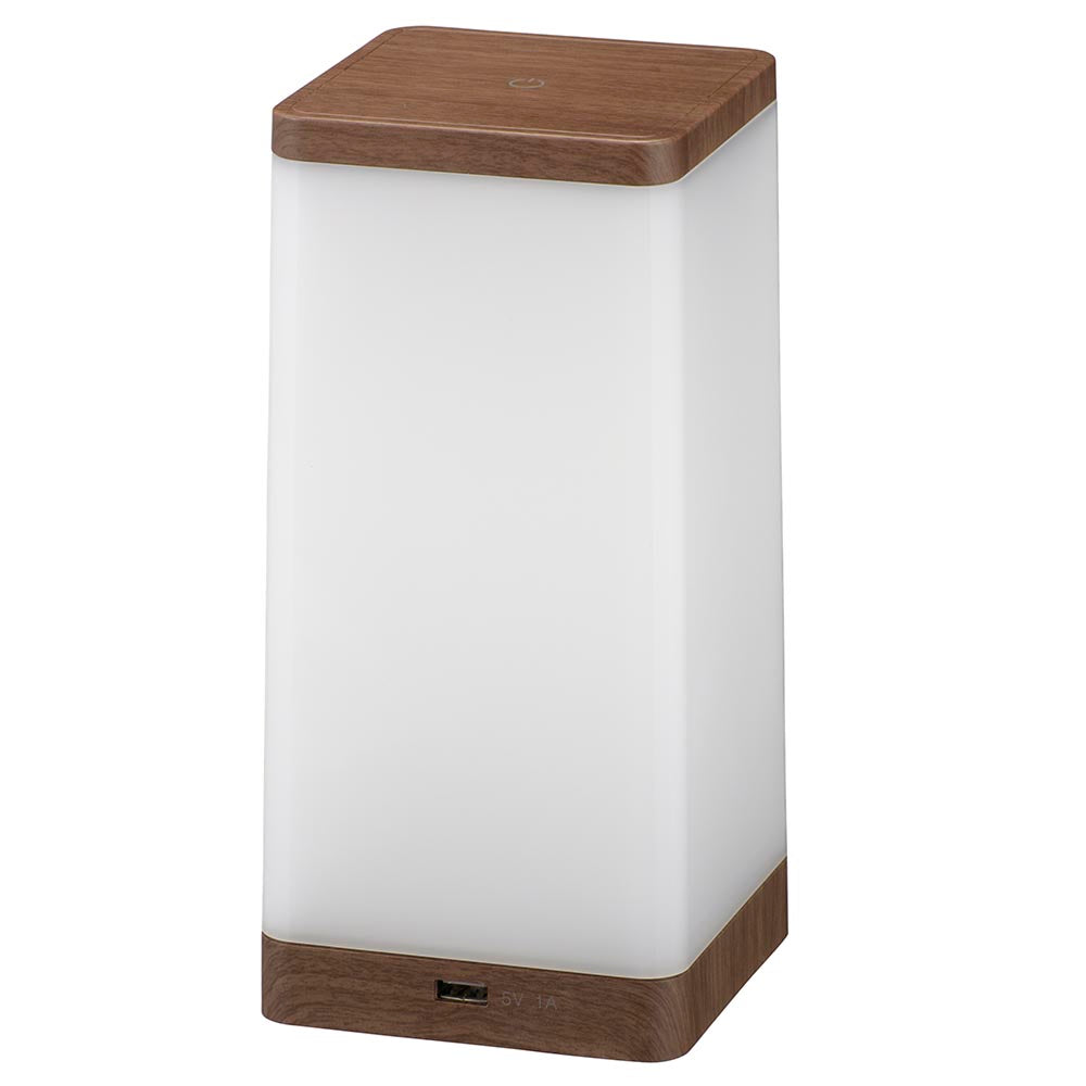 LEDタッチライト(3段階調光/電球色/400 lm/USBポート付/木目調)_06-0856_TT-Y32TUSB-TL_OHM(オーム電機)